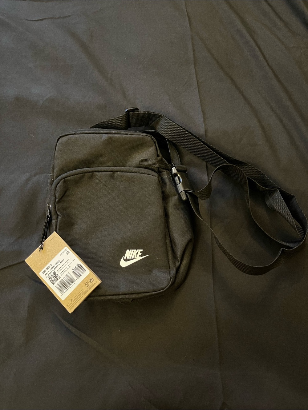 Nike Black Shoulder Bag with White Swoosh